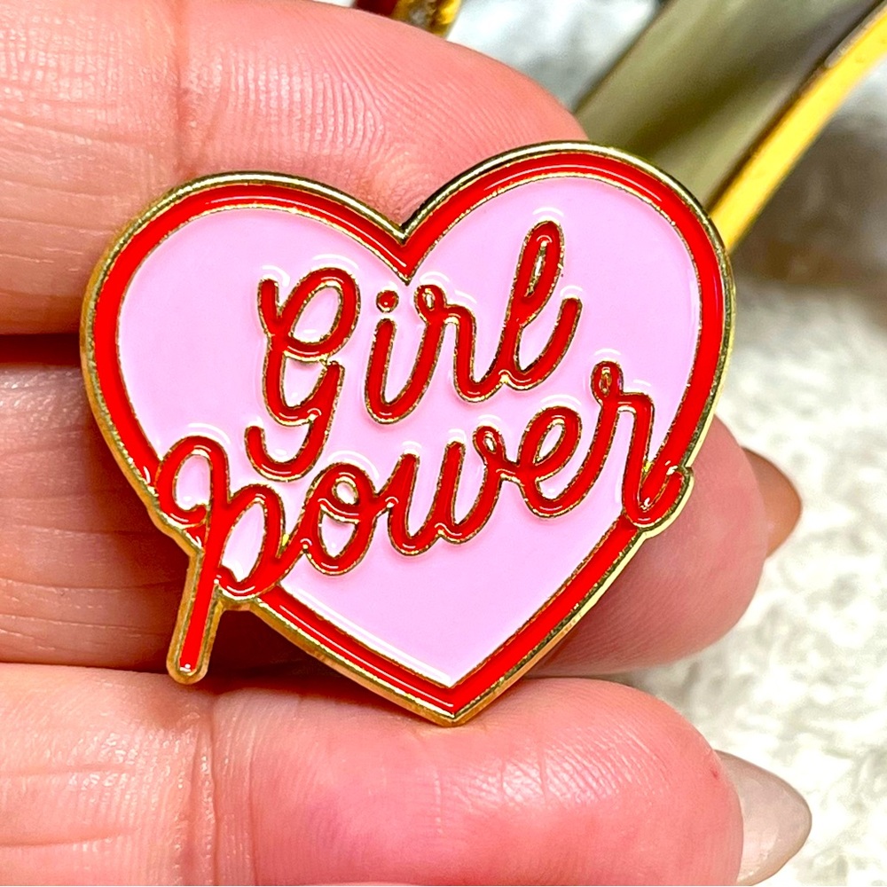 Girl power-Empowering  support -strong female lapel pin -enamel NWOT